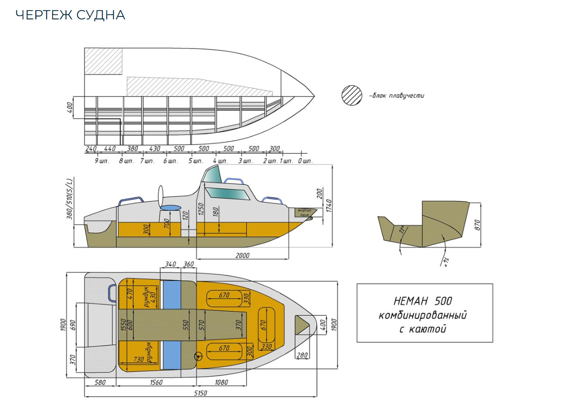 Комбинированный катер Neman-500 с каютой в Казани