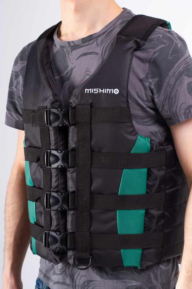 Жилет спасательный MISHIMO PRO Премиум качества Черно-зеленый в Казани