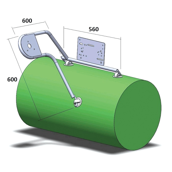 Стойка рулевая с креплением на баллон надувной лодки 25мм в Казани