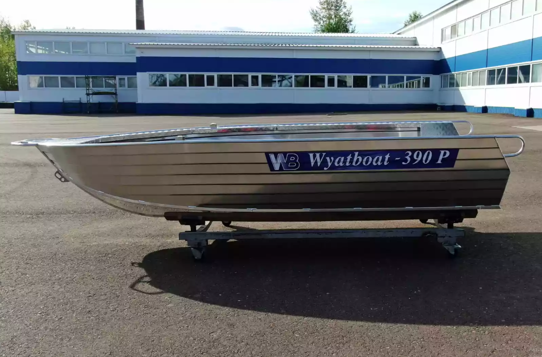 Алюминиевая лодка Wyatboat-390РМ увеличенный борт в Казани