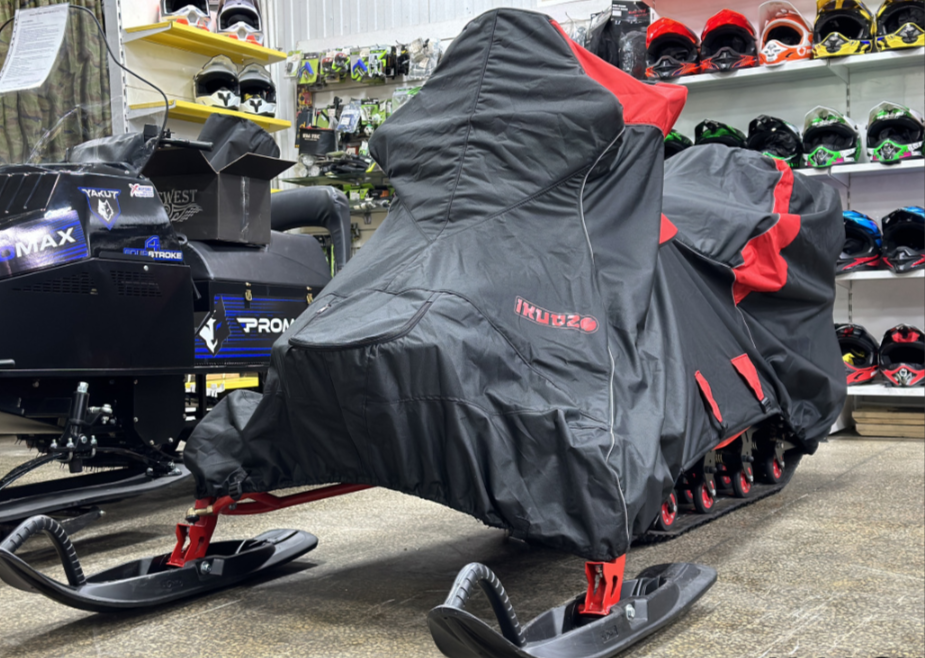 Чехол транспорт. снегохода IKUDZO HUNTER черно-красный Оксфорд ПРЕМИУМ качества с лого IKUDZO в Казани