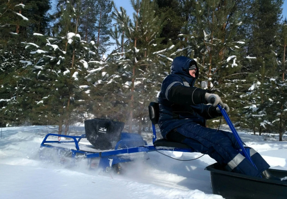 Мотобуксировщик толкач Альбатрос-XL8 с модулем. С фарой, тележки в Казани