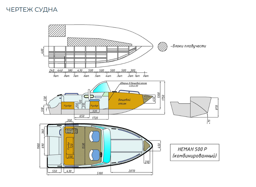 Комбинированный катер Neman-500 P в Казани