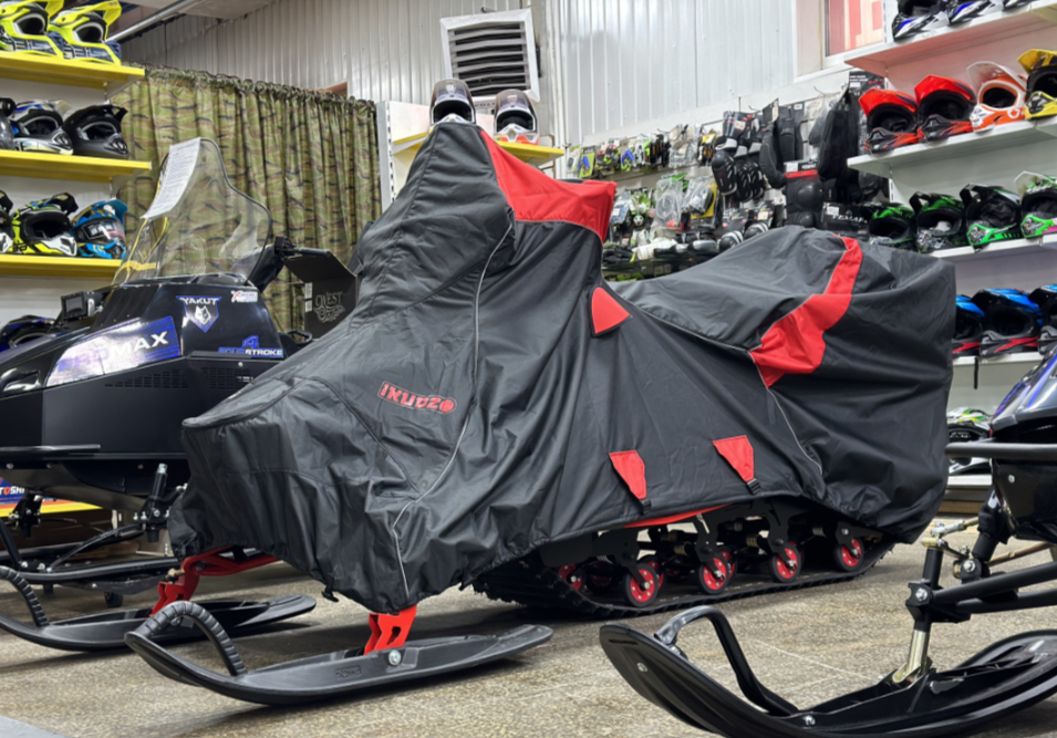 Чехол транспорт. снегохода IKUDZO HUNTER черно-красный Оксфорд ПРЕМИУМ качества с лого IKUDZO в Казани