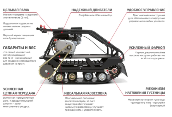 Мотобуксировщик НОРКА 380 MINI 9 л.с. в Казани