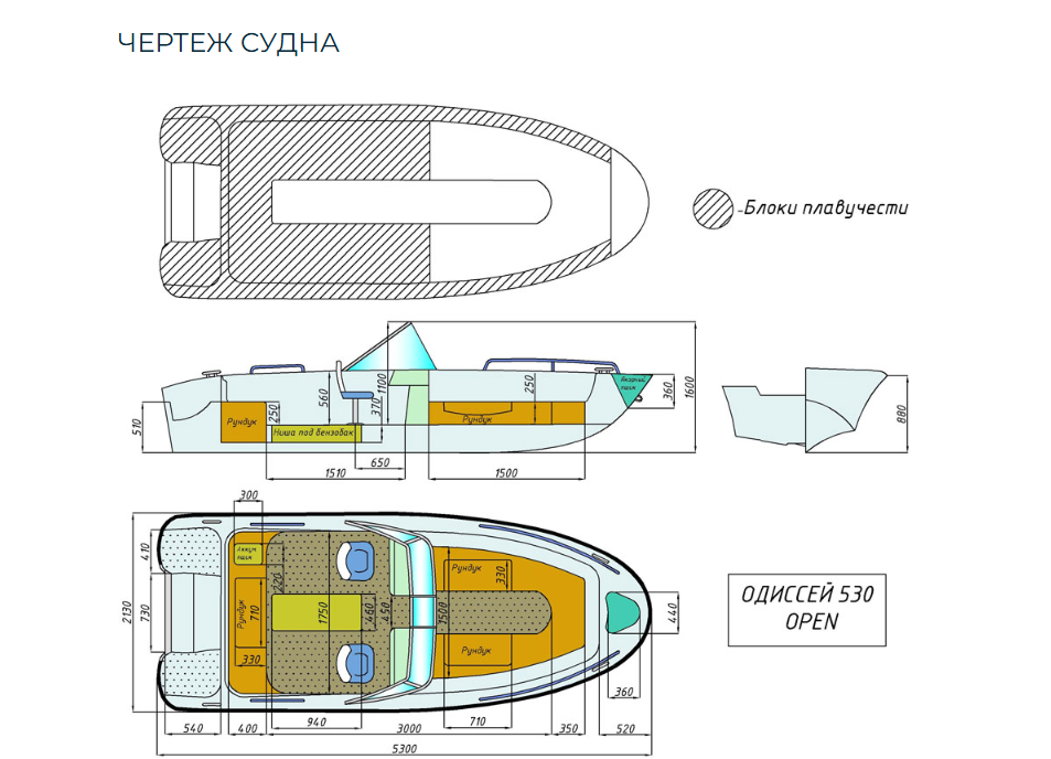 Стеклопластиковый катер Neman-530 Open в Казани