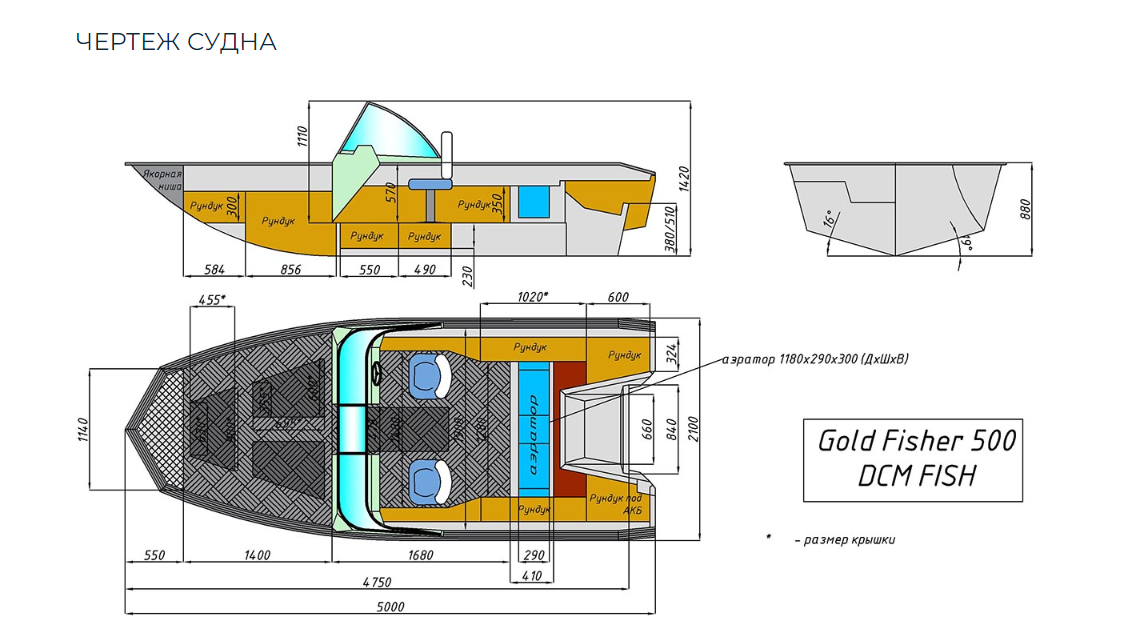 Алюминиевый катер Gold Fisher 500 DCM FISH в Казани