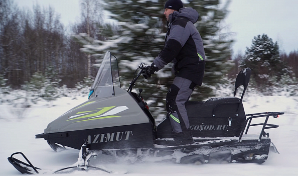 Миниснегоход Бурлак Азимут 24 л.с. , эл.запуск, реверс, тормоз гидравл, капот серый в Казани