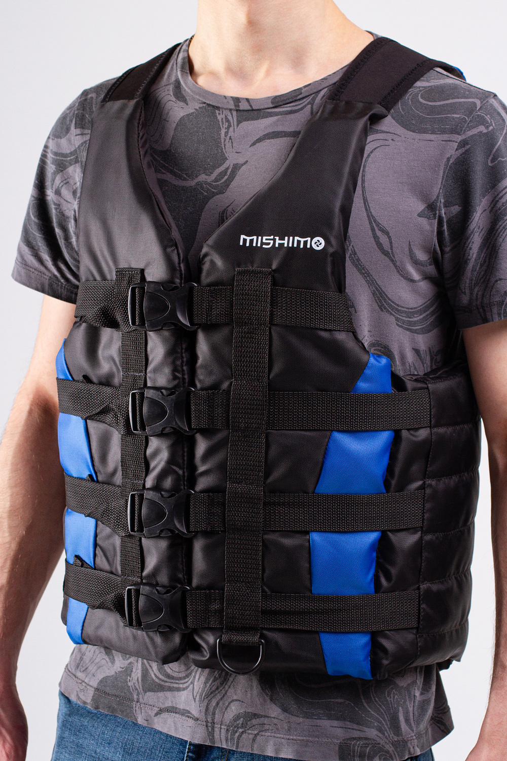 Жилет спасательный MISHIMO PRO Премиум качества Черно-синий в Казани