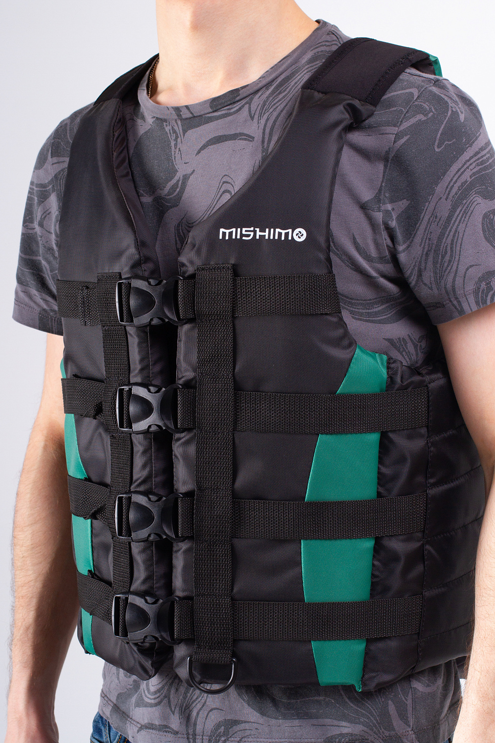 Жилет спасательный MISHIMO PRO Премиум качества Черно-зеленый в Казани