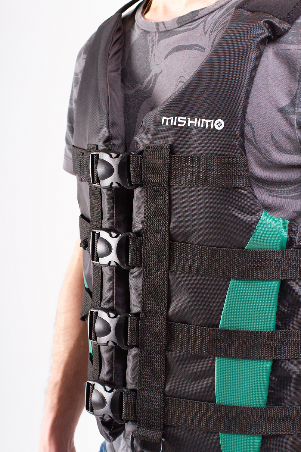 Жилет спасательный MISHIMO PRO Премиум качества Черно-зеленый в Казани